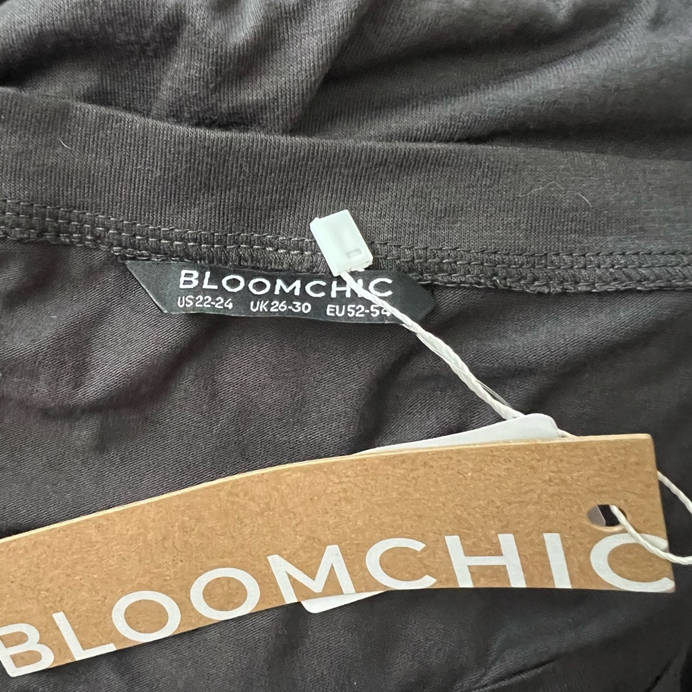 2/$38 š„š BloomChic Grey V-neck Pleated Casual Midi Dress | Size 22-24 | 2596 - Picture 7 of 11